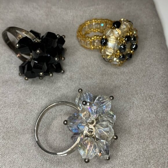 Cluster bead statement rings - Picture 6 of 9